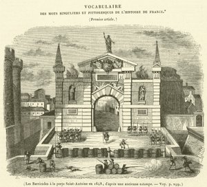 Les Barricades à la porte Saint-Antoine en 1648 - French School
